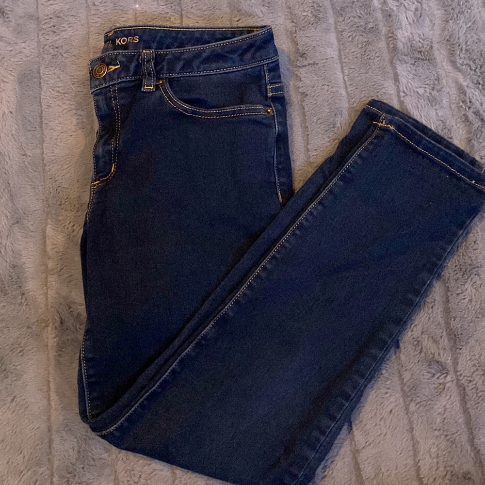 Michael Kors blue dark wash skinny jeans size 4.